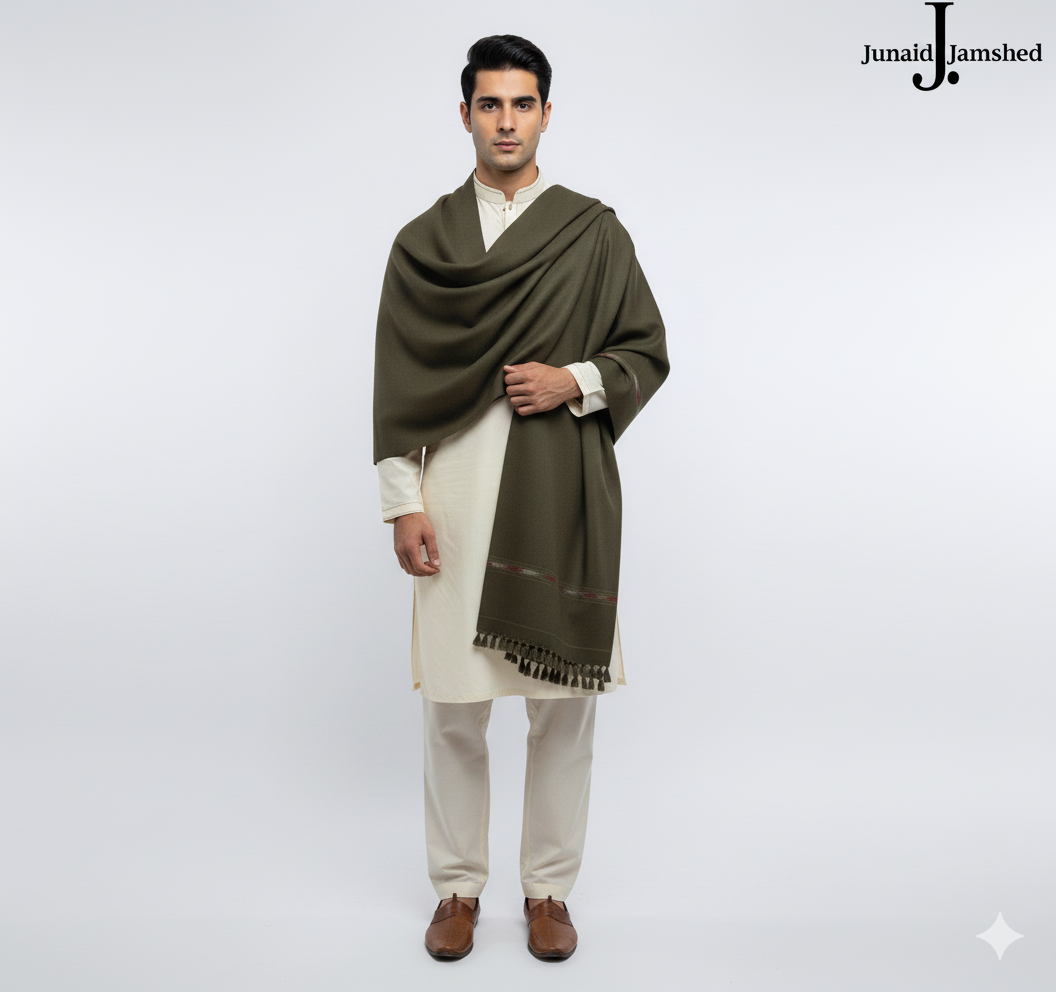 J. GENTS WOOL SHAWL GREEN