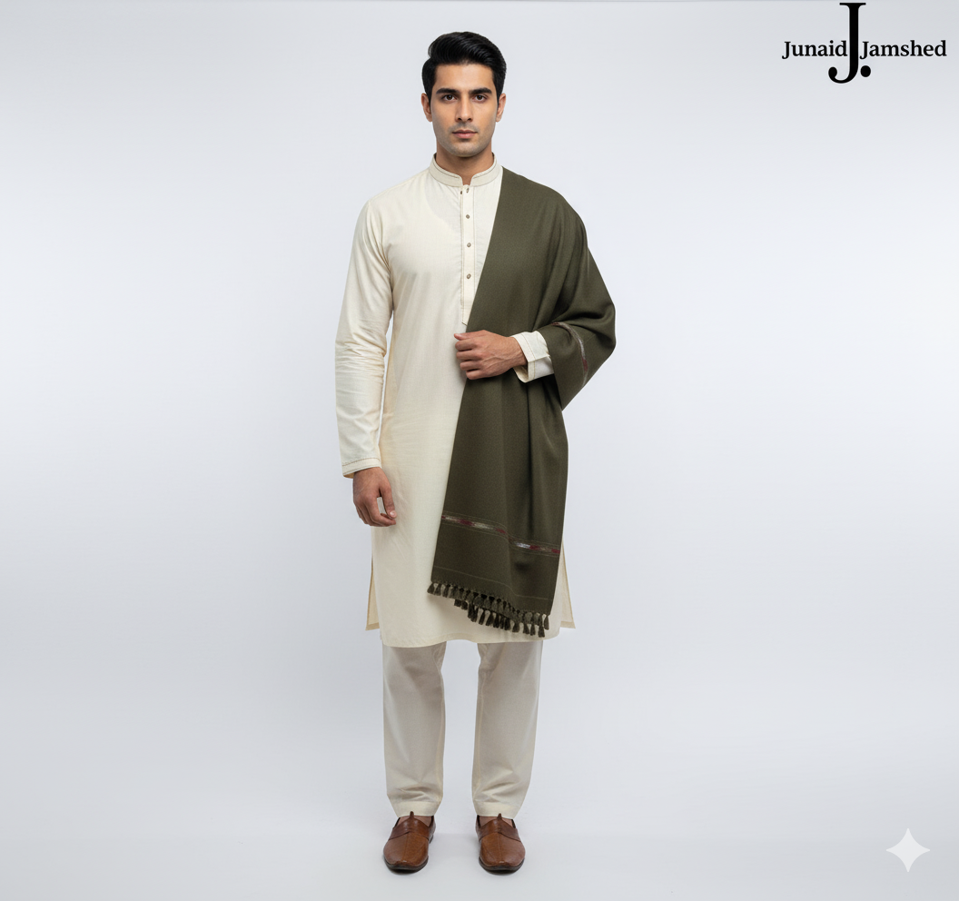 J. GENTS WOOL SHAWL GREEN
