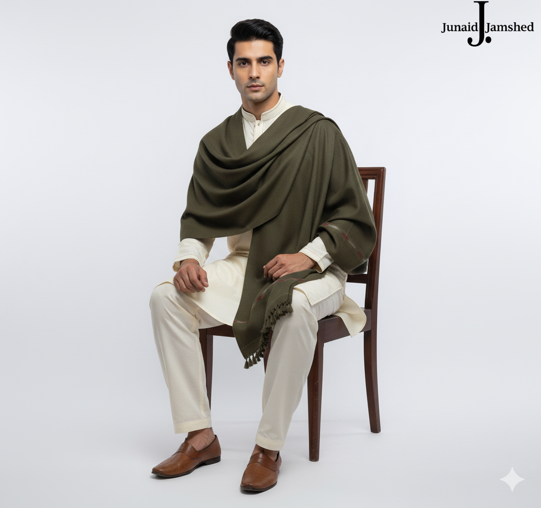 J. GENTS WOOL SHAWL GREEN