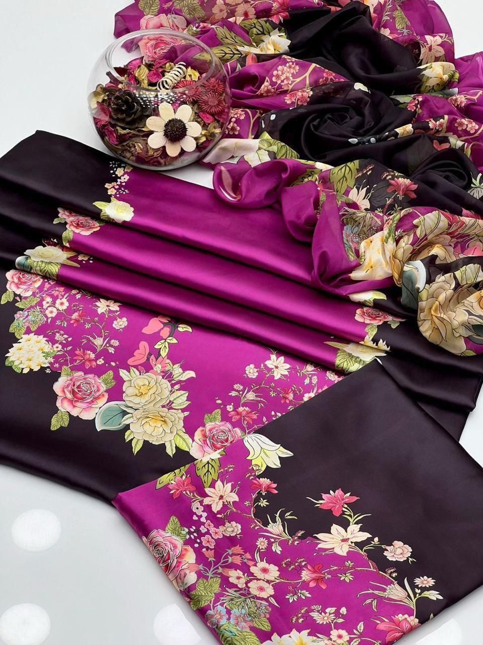 Shamoze Silk Digital 3pc Unstitched Suit 2026