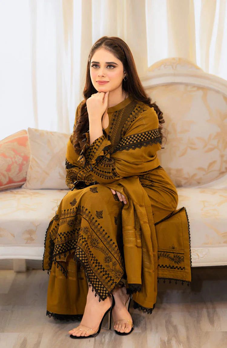Unstitched 3-Pc Dhanak Fully Embroidered ABT-335