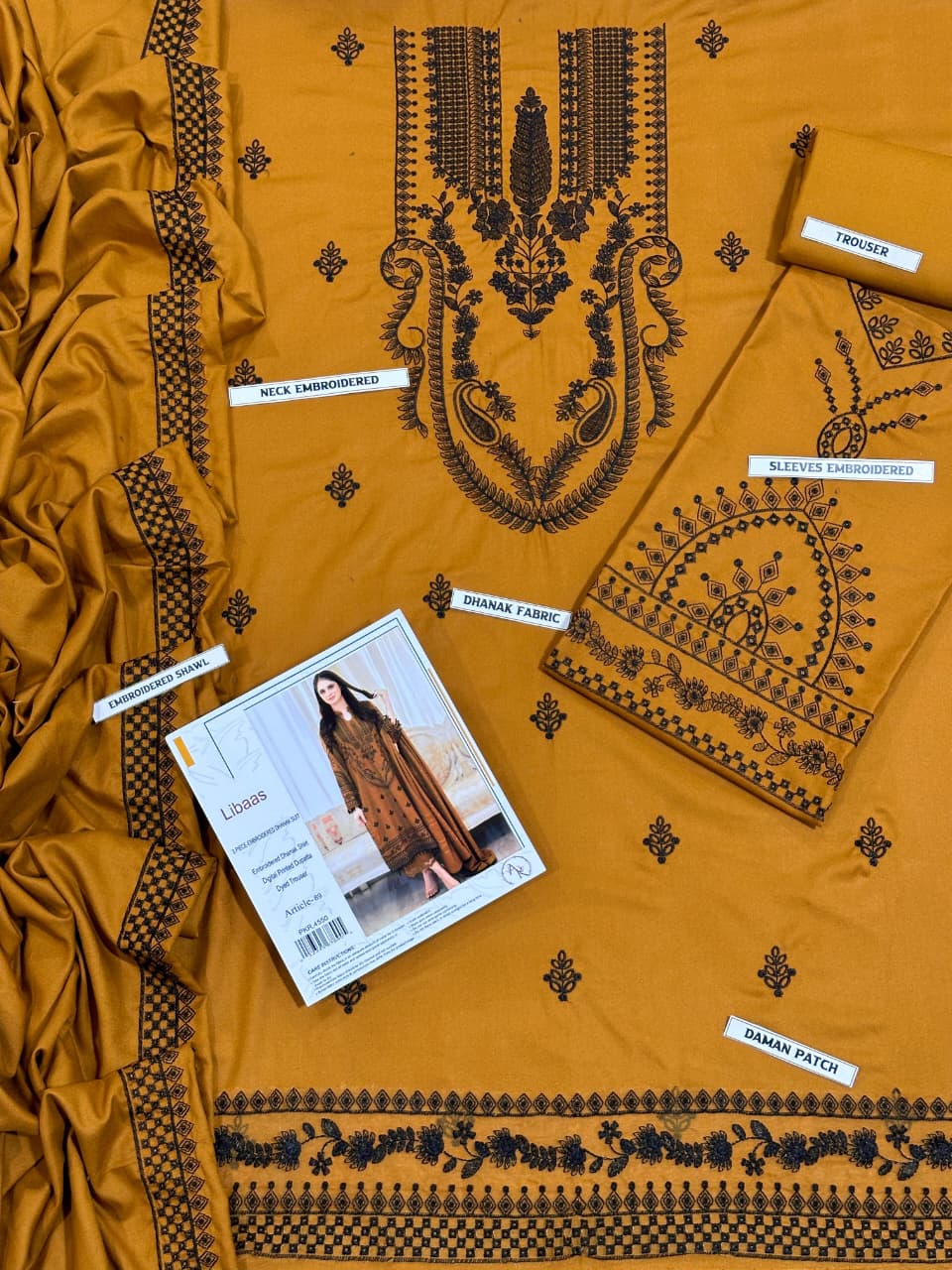 Unstitched 3-Pc Dhanak Fully Embroidered ABT-335