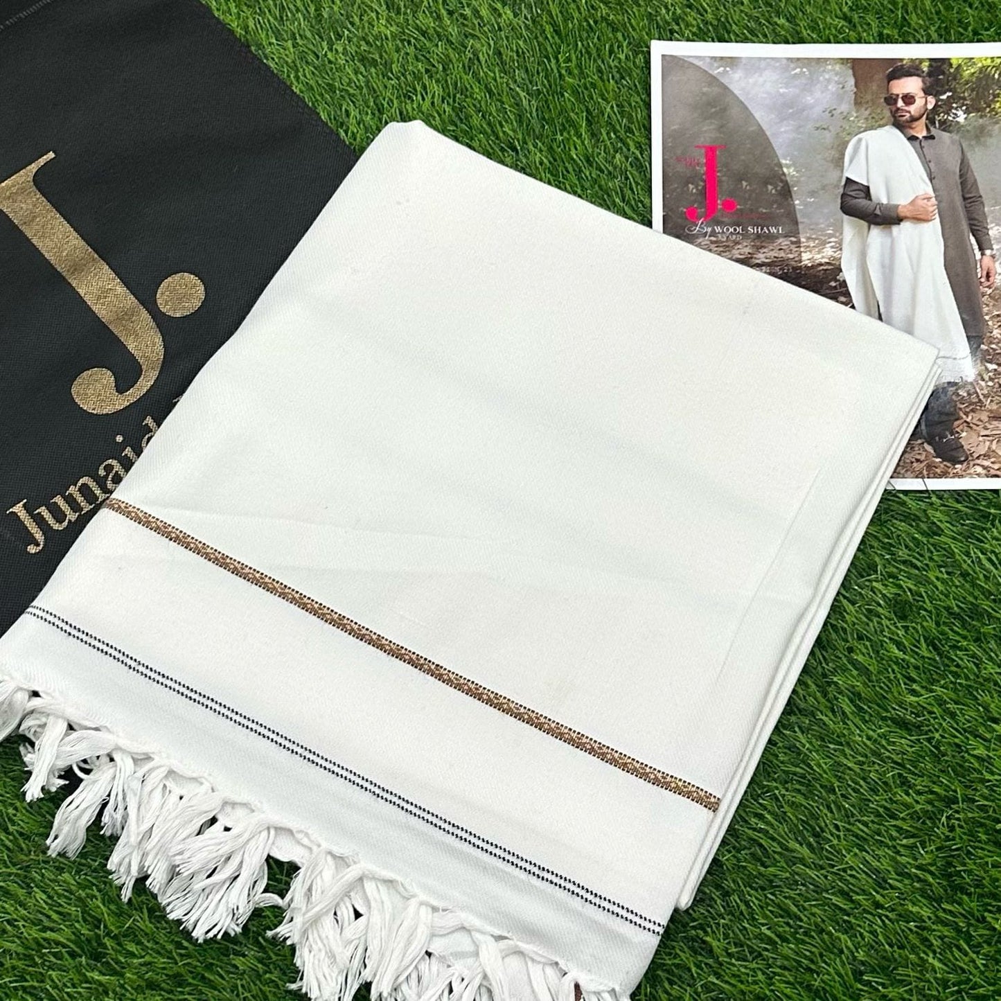 J. GENTS WOOL SHAWL WHITE