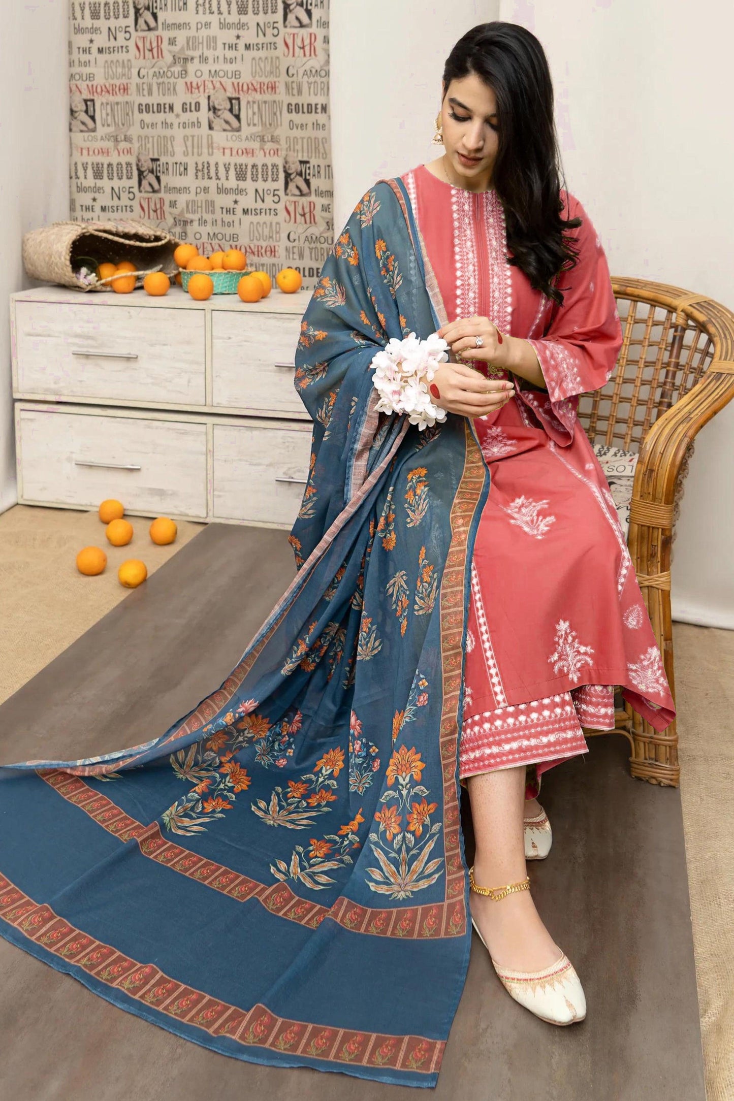 3 Piece Unstitched Embroidered Dhanak ABT-331