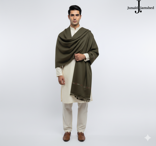 J. GENTS WOOL SHAWL GREEN