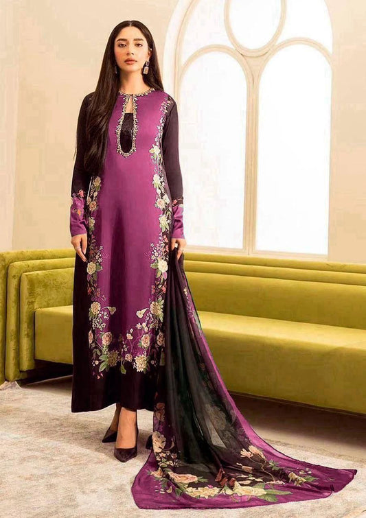 Shamoze Silk Digital 3pc Unstitched Suit 2026